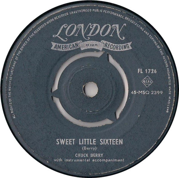 Chuck Berry : Sweet Little Sixteen (7", Single, Mono)