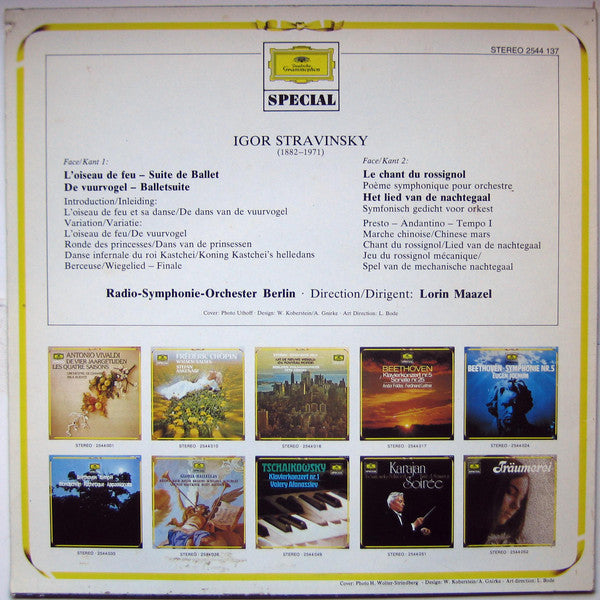 Igor Stravinsky - Radio-Symphonie-Orchester Berlin - Lorin Maazel : L'Oiseau De Feu - Le Chant Du Rossignol (LP, RE)
