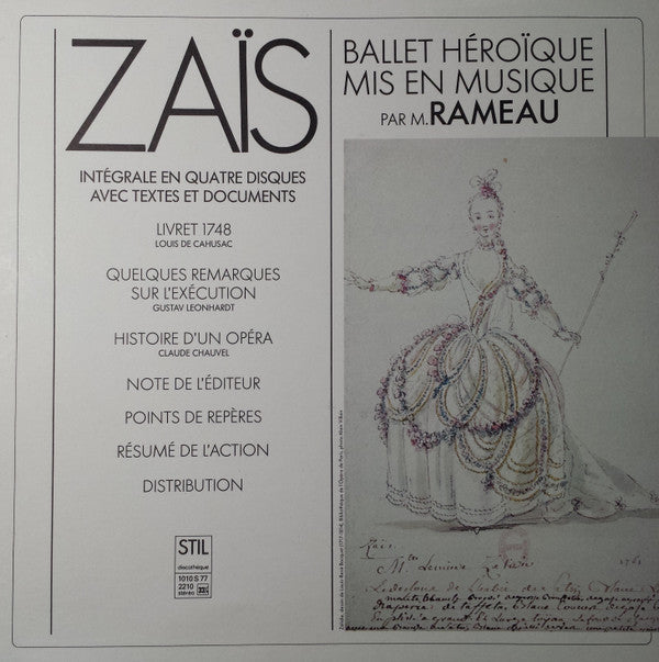 Jean-Philippe Rameau, Collegium Vocale, La Petite Bande, Gustav Leonhardt : Zaïs (4xLP, Box)