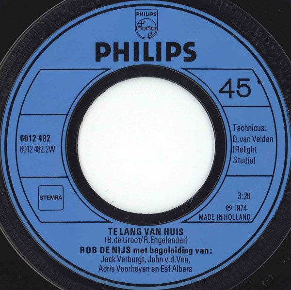 Rob de Nijs : Malle Babbe / Te Lang Van Huis (7", Single)