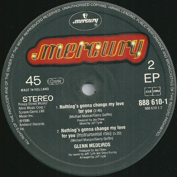 Glenn Medeiros : Nothing's Gonna Change My Love For You (12", EP)