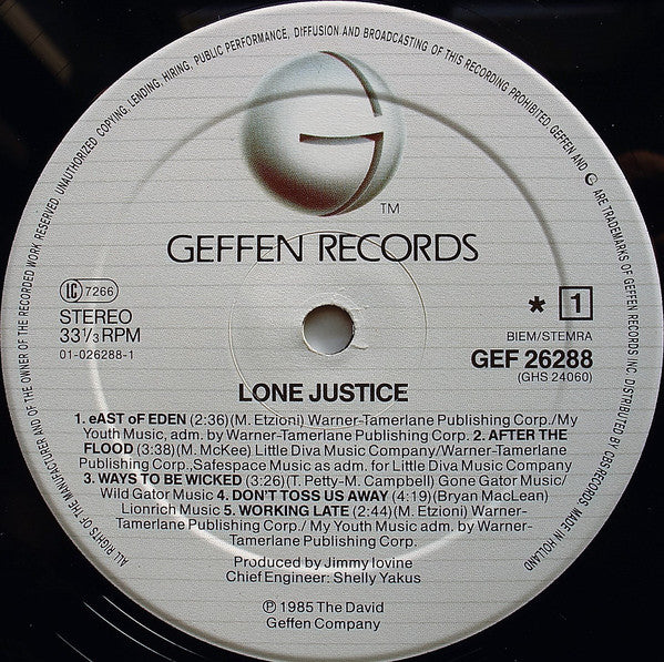 Lone Justice : Lone Justice (LP, Album)