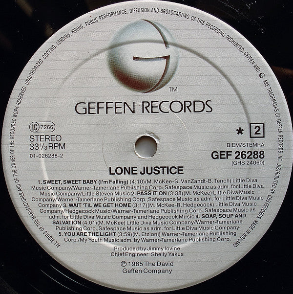Lone Justice : Lone Justice (LP, Album)
