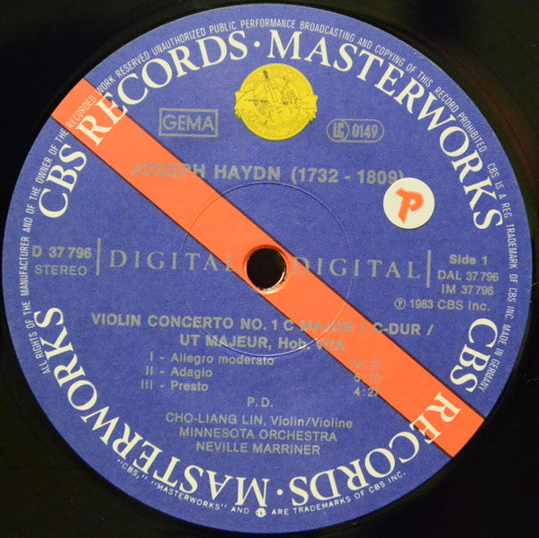 Joseph Haydn / Henri Vieuxtemps  -  Cho-Liang Lin, Minnesota Orchestra, Sir Neville Marriner : Haydn: Violin Concerto No. 1 / Vieuxtemps: Violin Concerto No. 5 (LP)