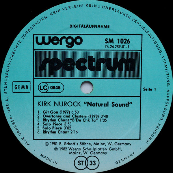 Kirk Nurock : Natural Sound (LP)