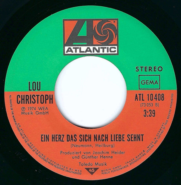 Lou Christoph : Unser Traum Fing Doch Erst An (7", Single)