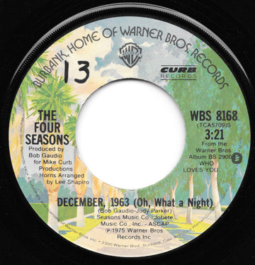 The Four Seasons : December, 1963 (Oh, What A Night) (7", Single, Win)