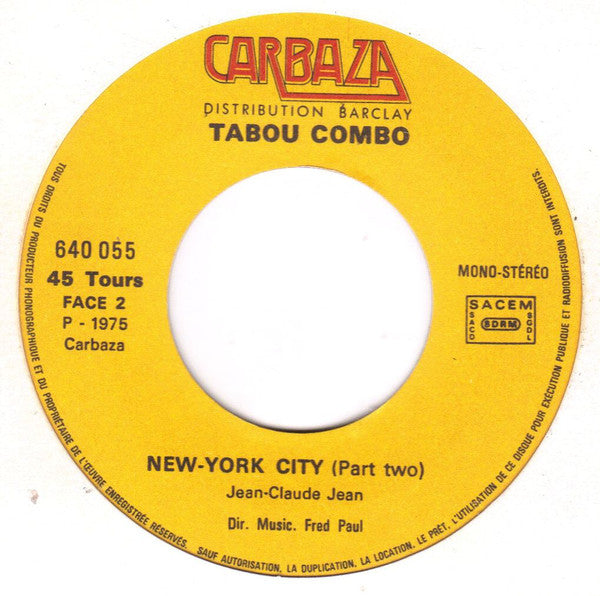 Tabou Combo : New York City (7", Single)
