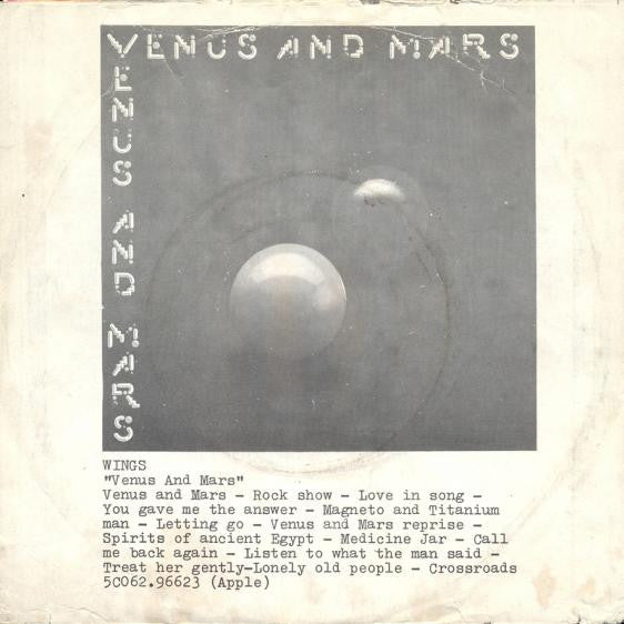Wings (2) : Venus And Mars / Rockshow (7", Single)