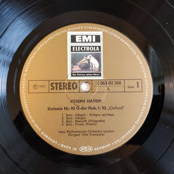 Joseph Haydn - New Philharmonia Orchestra, Otto Klemperer : Sinfonie Nr. 92 G-dur Hob. 1.92 ("Oxford") - Sinfonie Nr.95 C-moll Hob. 1.95 ("Londoner")  (LP, Album)