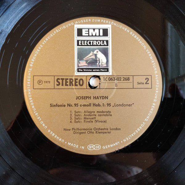 Joseph Haydn - New Philharmonia Orchestra, Otto Klemperer : Sinfonie Nr. 92 G-dur Hob. 1.92 ("Oxford") - Sinfonie Nr.95 C-moll Hob. 1.95 ("Londoner")  (LP, Album)