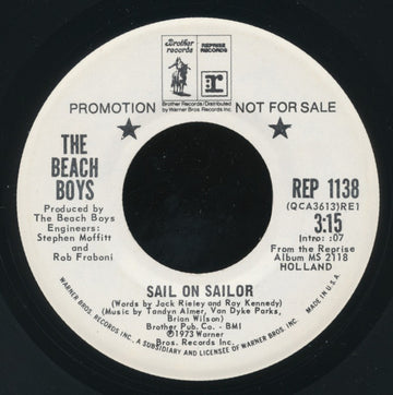 The Beach Boys : Sail On Sailor (7", Single, Promo, Whi)