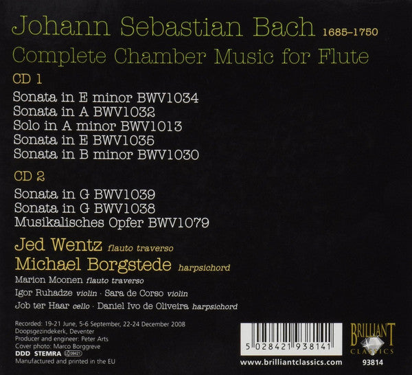Johann Sebastian Bach, Jed Wentz, Michael Borgstede : J.S. Bach: Complete Chamber Music For Flute (2xCD, Album)