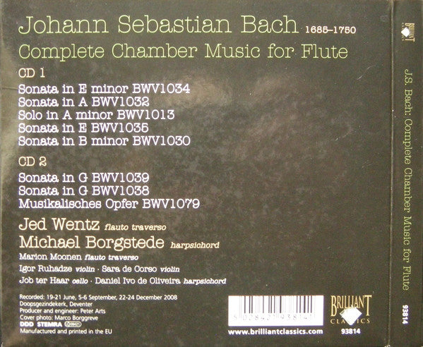 Johann Sebastian Bach, Jed Wentz, Michael Borgstede : J.S. Bach: Complete Chamber Music For Flute (2xCD, Album)