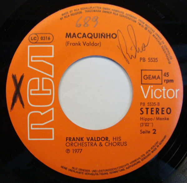 Chor Und Orchester Frank Valdor : Massa Massa (7", Single)