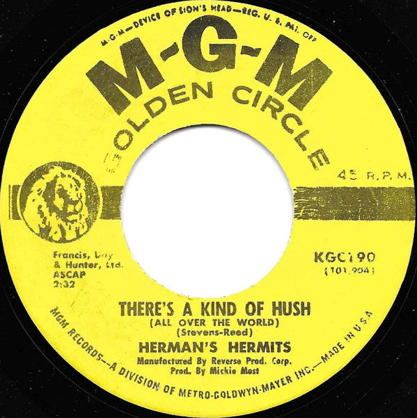 Herman's Hermits : No Milk Today (7", Single, RE)