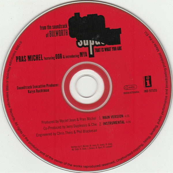 Pras Michel Featuring Ol' Dirty Bastard & Introducing Mya : Ghetto Supastar (That Is What You Are) (CD, Single)