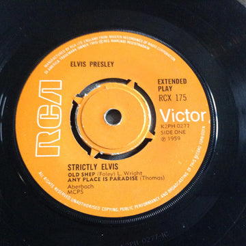 Elvis Presley : Strictly Elvis (7", EP, RE, Ora)