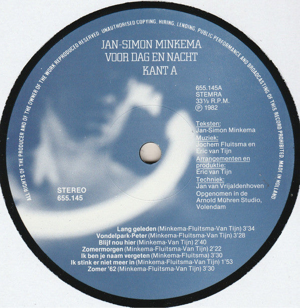 Jan Simon Minkema : Voor Dag En Nacht (LP, Album)