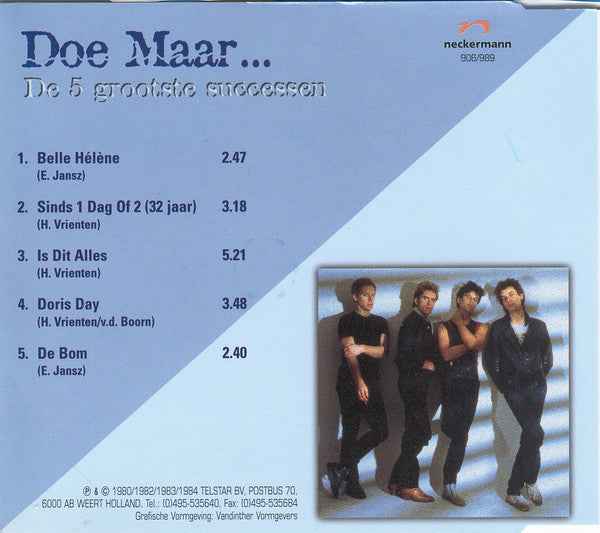 Doe Maar : De 5 Grootste Successen (CD, Comp)