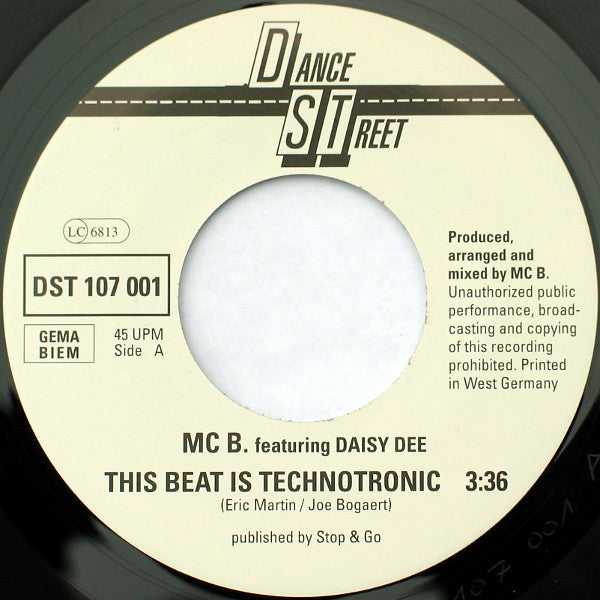 MC B Featuring Daisy Dee : This Beat Is Technotronic (7", Single)