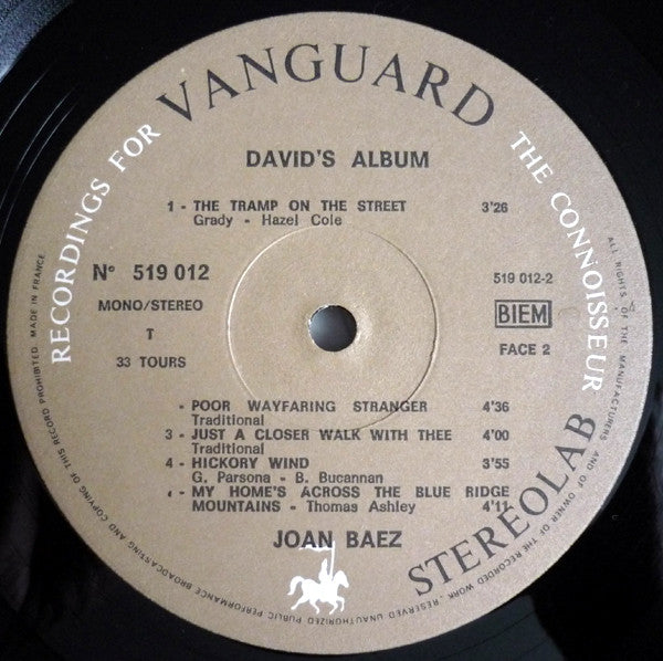Joan Baez : David's Album (LP, Album)