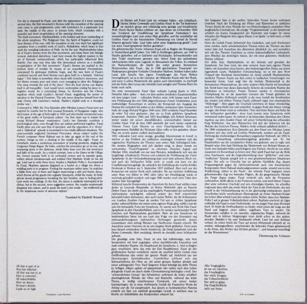 Franz Liszt / James Conlon, Slovak Philharmonic Chorus, Rotterdams Philharmonisch Orkest, John Aler : Eine Faust-Symphonie (2xLP, Album, Gat)