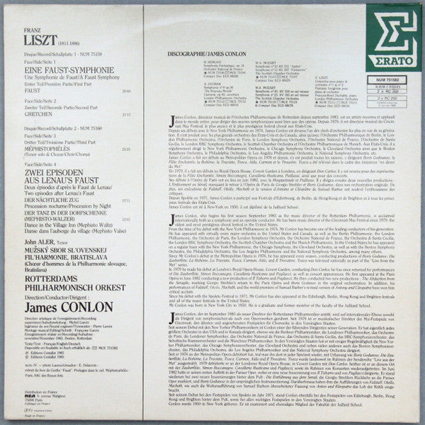Franz Liszt / James Conlon, Slovak Philharmonic Chorus, Rotterdams Philharmonisch Orkest, John Aler : Eine Faust-Symphonie (2xLP, Album, Gat)