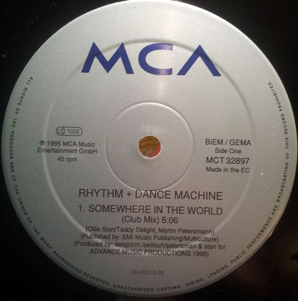 Rhythm + Dance Machine : Somewhere In The World (12")