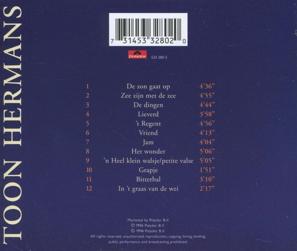 Toon Hermans : Ik Zing Van Het Leven (CD, Album, PMD)