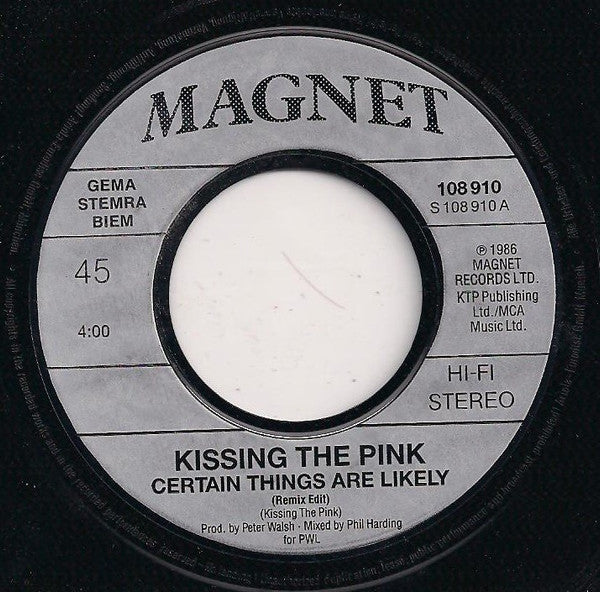 Kissing The Pink : Certain Things Are Likely (7", Single)
