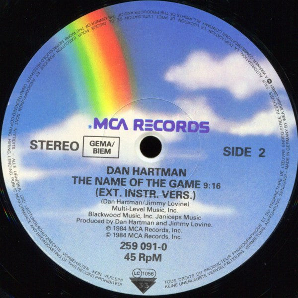 Dan Hartman : Name Of The Game (12", Maxi)