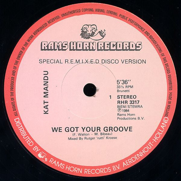 Kat Mandu : We Got Your Groove (Special Remix) (12", Maxi)