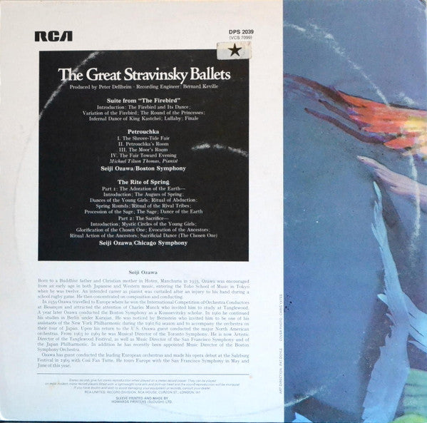 Igor Stravinsky - Seiji Ozawa, Boston Symphony Orchestra / Chicago Symphony Orchestra : The Great Stravinsky Ballets (The Firebird • Petrouchka • The Rite Of Spring) (2xLP, Comp, Gat)
