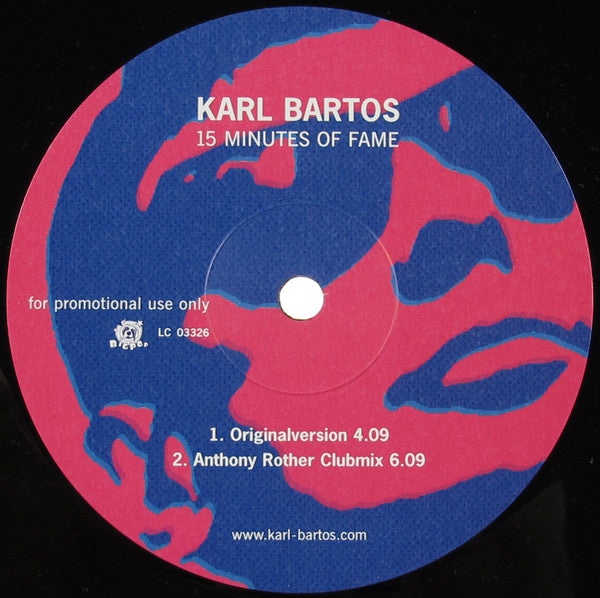 Karl Bartos : 15 Minutes Of Fame (12", Promo)