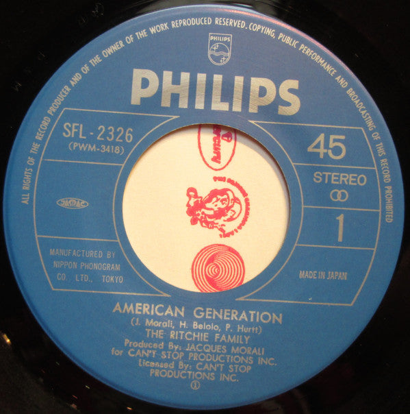 The Ritchie Family : American Generation (7", Single)