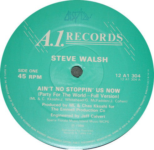 Steve Walsh (2) : Ain't No Stoppin' Us Now (Party For The World) (12")