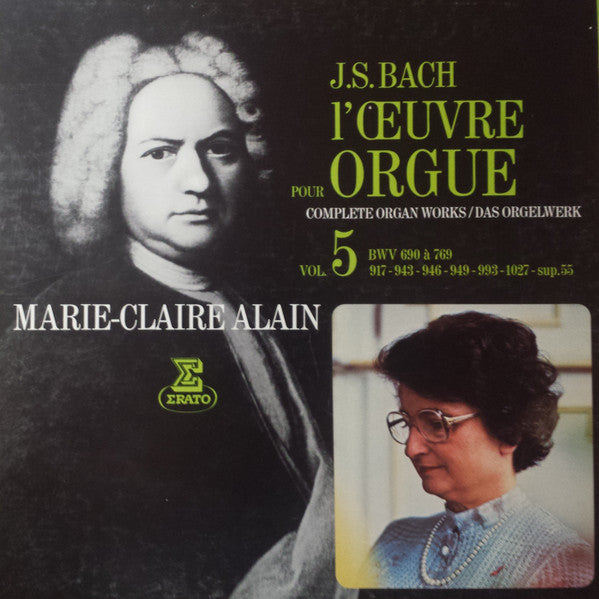 Johann Sebastian Bach, Marie-Claire Alain : L'Œuvre Pour Orgue Vol. 5 (Complete Organ Works / Das Orgelwerk) (5xLP + Box)