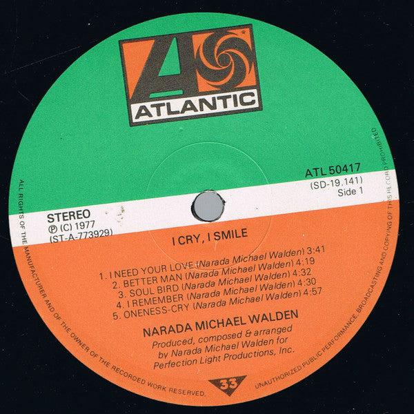 Narada Michael Walden : I Cry, I Smile (LP, Album)