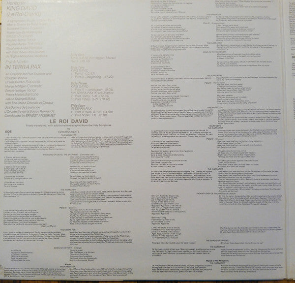 Honegger* ; Morax*, Frank Martin (3), L'Orchestre De La Suisse Romande, Ansermet* : King David (Le Roi David) / In Terra Pax (2xLP, Comp, Gat)