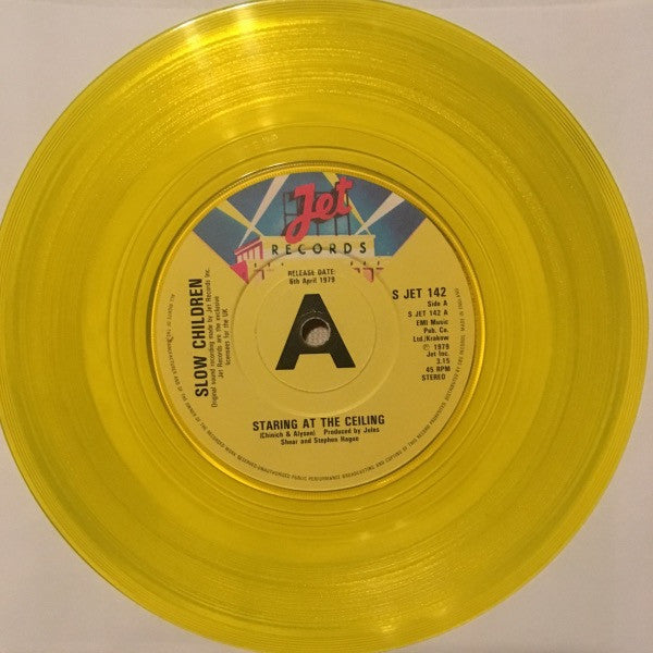 Slow Children (2) : Staring At The Ceiling (7", Single, Promo, Yel)