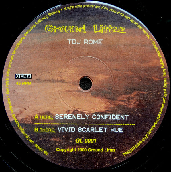 TDJ Rome : Serenely Confident / Vivid Scarlet Hue (12", Single, Ltd)