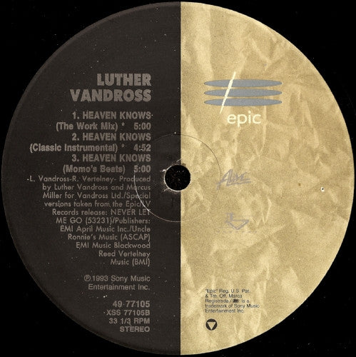 Luther Vandross : Heaven Knows (12")