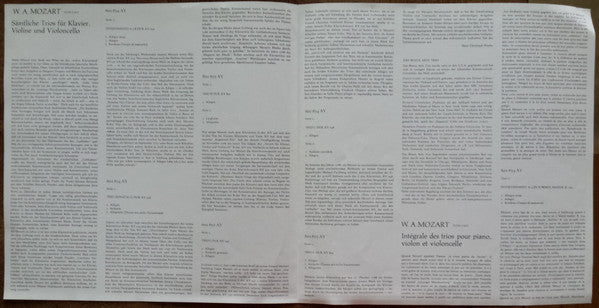 Wolfgang Amadeus Mozart - Beaux Arts Trio : Sämtliche Klaviertrios (2xLP, Album + Box, Album)