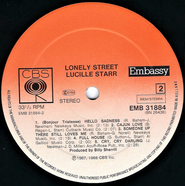 Lucille Starr : Lonely Street (LP, Album)