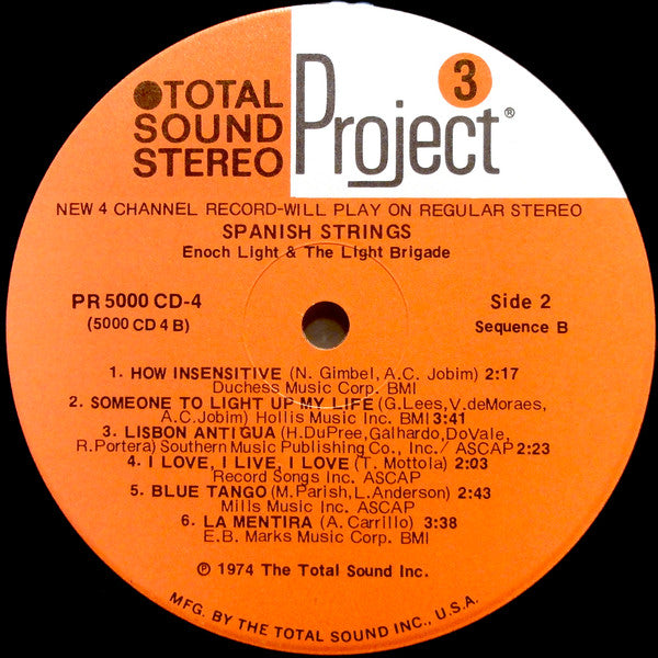 Enoch Light & The Light Brigade* : Spanish Strings (LP, Album, Quad, CD-)