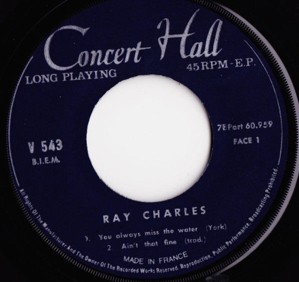 Ray Charles : L'Authentique (7", EP, Dar)