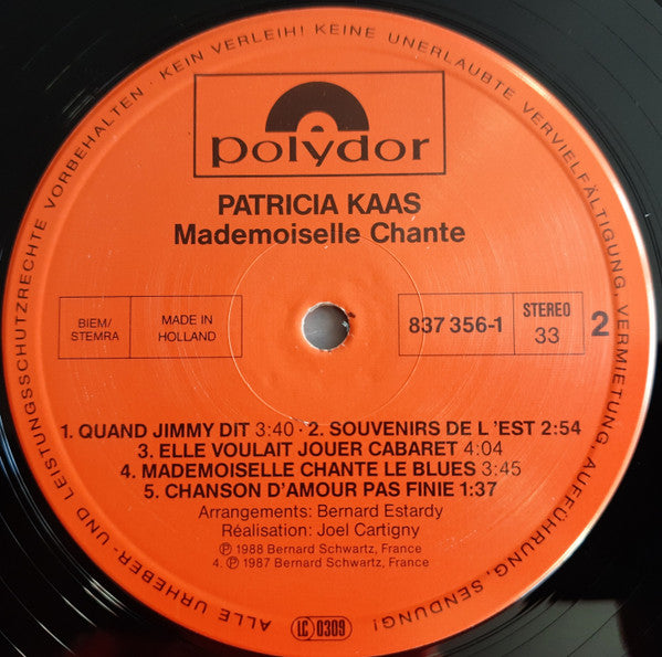Patricia Kaas : Mademoiselle Chante... (LP, Album)