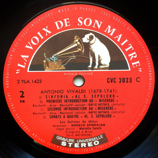Antonio Vivaldi : Cinq oeuvres inspireés par la Passion du Christ (LP)
