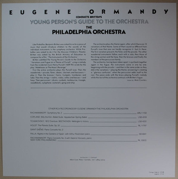 David Bowie Narrates Sergei Prokofiev, Eugene Ormandy, The Philadelphia Orchestra, Benjamin Britten : Peter And The Wolf / Young Person's Guide To The Orchestra (LP, Album, RE, 180)